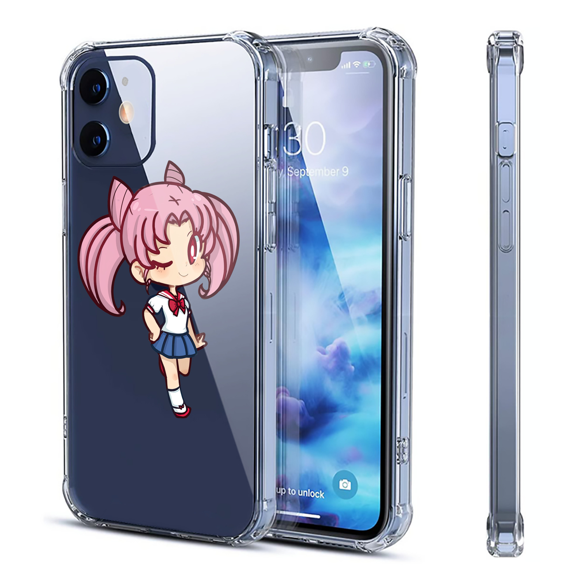 （画像用） 美少女戦士セーラームーン ちびうさ Sailor Moon Chibiusa Tsukino Usagi Small Lady Serenity 【iPhone 12シリーズ対応】透明スマホケース（クリアソフトケース）